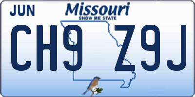 MO license plate CH9Z9J