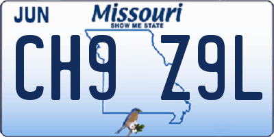 MO license plate CH9Z9L
