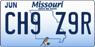 MO license plate CH9Z9R