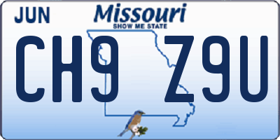MO license plate CH9Z9U