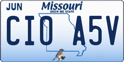 MO license plate CI0A5V
