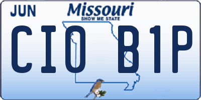 MO license plate CI0B1P