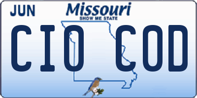 MO license plate CI0C0D
