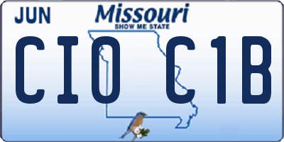 MO license plate CI0C1B