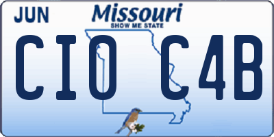 MO license plate CI0C4B