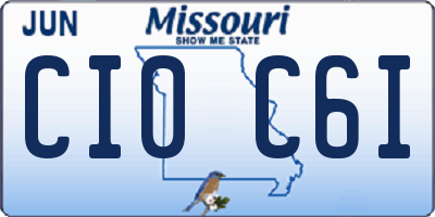 MO license plate CI0C6I
