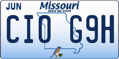 MO license plate CI0G9H