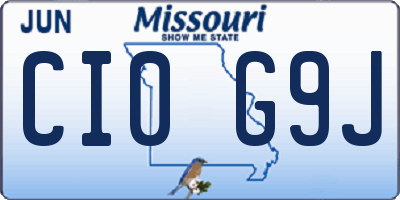 MO license plate CI0G9J