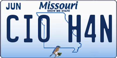 MO license plate CI0H4N