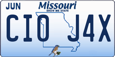 MO license plate CI0J4X