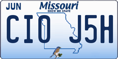 MO license plate CI0J5H