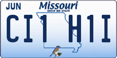 MO license plate CI1H1I