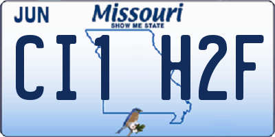 MO license plate CI1H2F