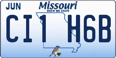 MO license plate CI1H6B