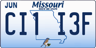 MO license plate CI1I3F