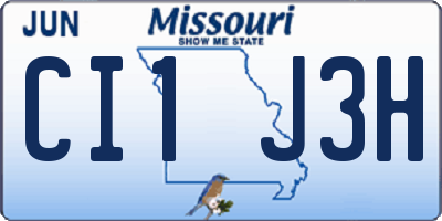 MO license plate CI1J3H