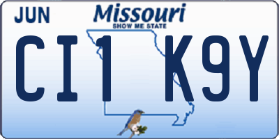 MO license plate CI1K9Y
