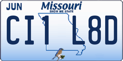MO license plate CI1L8D