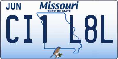 MO license plate CI1L8L