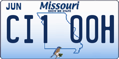 MO license plate CI1O0H