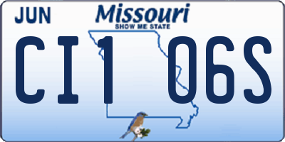 MO license plate CI1O6S