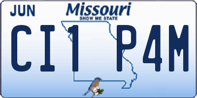MO license plate CI1P4M