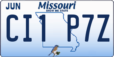 MO license plate CI1P7Z