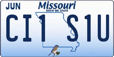 MO license plate CI1S1U