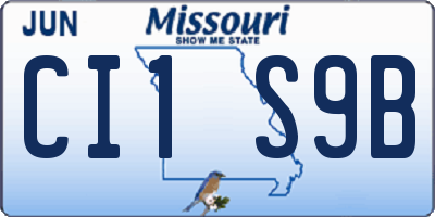 MO license plate CI1S9B