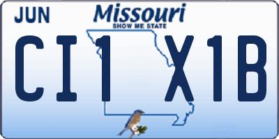 MO license plate CI1X1B