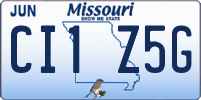 MO license plate CI1Z5G