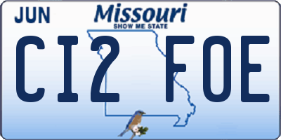 MO license plate CI2F0E