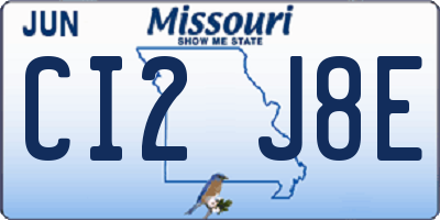 MO license plate CI2J8E
