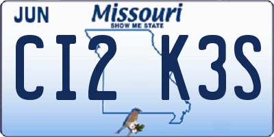 MO license plate CI2K3S