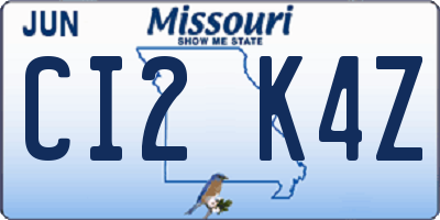 MO license plate CI2K4Z
