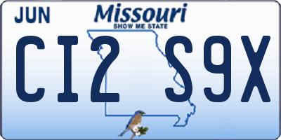 MO license plate CI2S9X