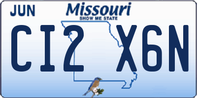 MO license plate CI2X6N