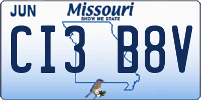 MO license plate CI3B8V