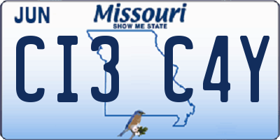 MO license plate CI3C4Y