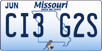 MO license plate CI3G2S