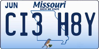 MO license plate CI3H8Y