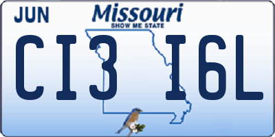 MO license plate CI3I6L