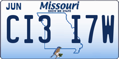 MO license plate CI3I7W