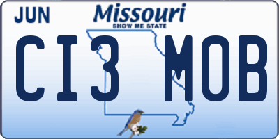 MO license plate CI3M0B