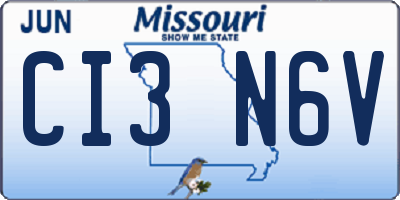 MO license plate CI3N6V