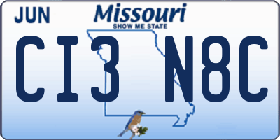MO license plate CI3N8C
