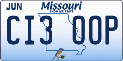 MO license plate CI3O0P