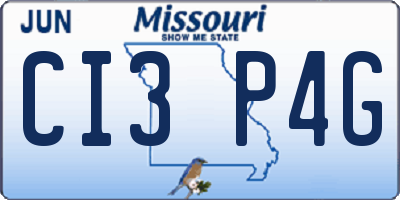MO license plate CI3P4G