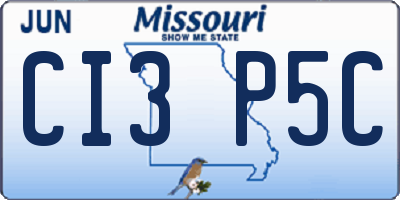 MO license plate CI3P5C