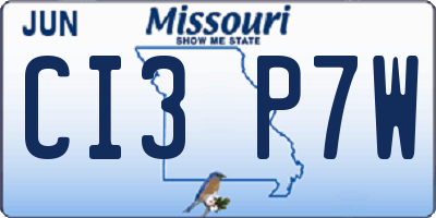MO license plate CI3P7W